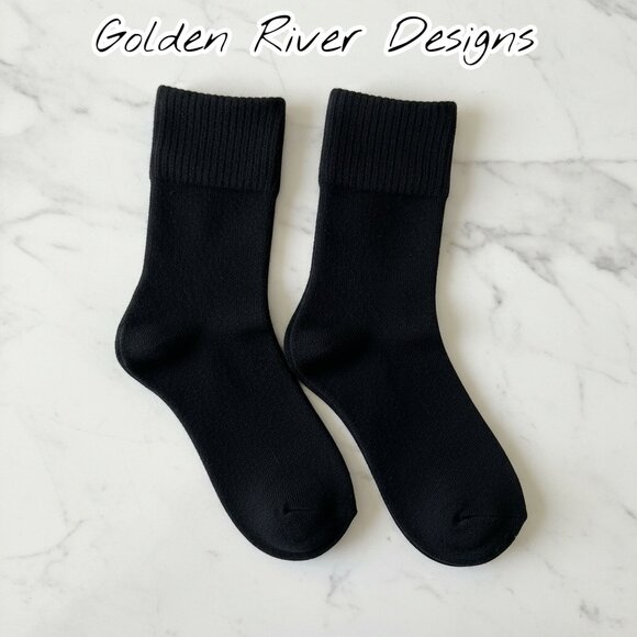 Golden River Designs Accessories - Women’s Wool Socks - 80% Sheep Wool - Black